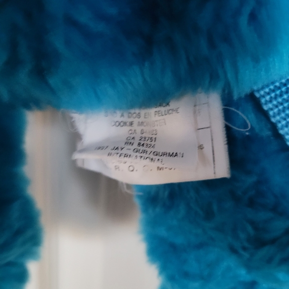 Vintage 1997 Cookie Monster Plush Backpack - Picture 8 of 14